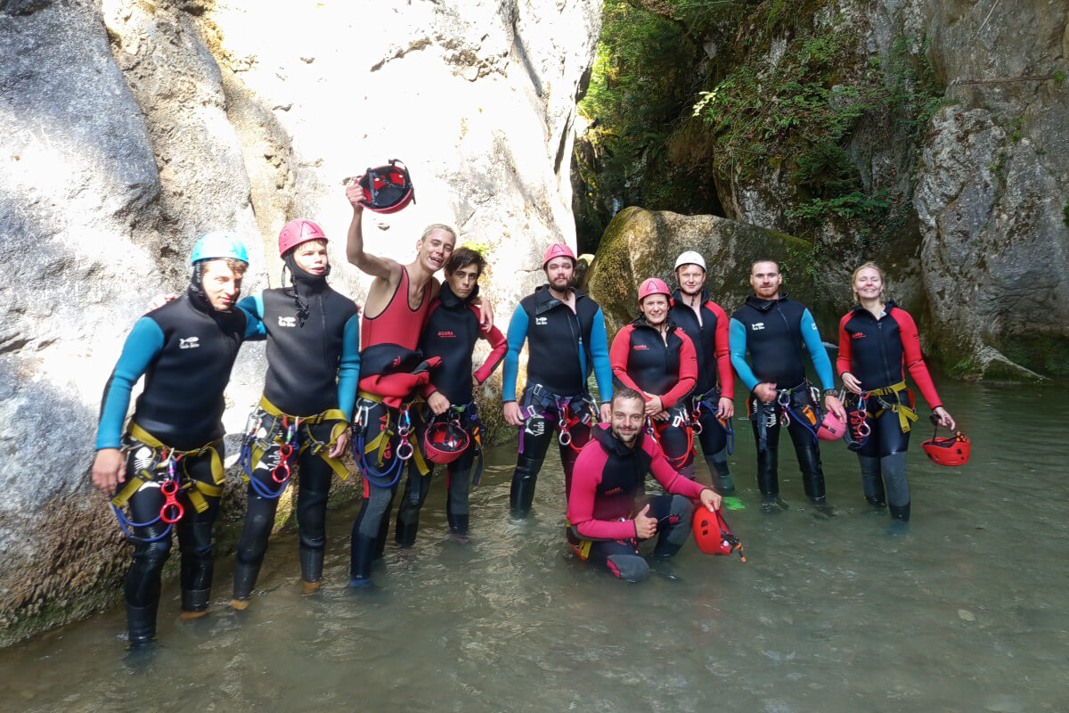 Photo groupe canyon Haute-Savoie