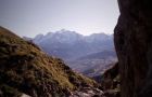 Canyon de la pointe percée: vue sur le Mont-Blanc